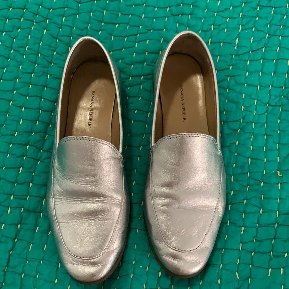 Banana Republic Silver Loafers